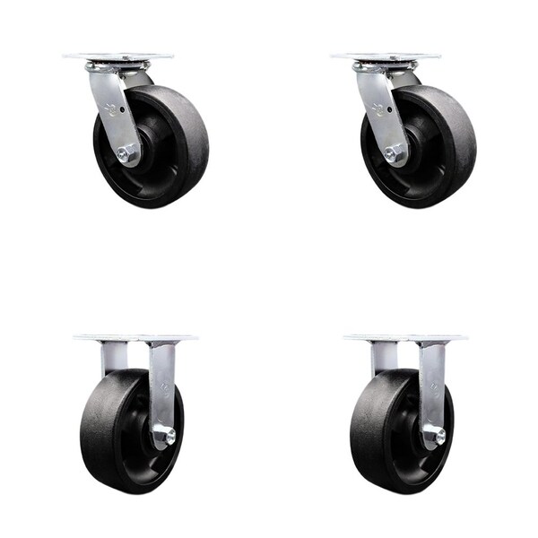 4406L6 FG4406L60000 Rubbermaid Cart Replacement 6'' Caster Kit, 4PK